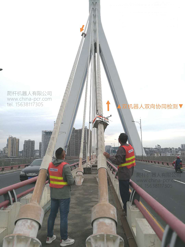 爬杆机器人公司2台爬索机器人检测作业现场